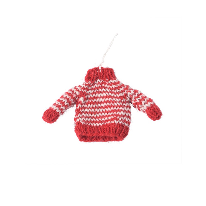LITTLE HANGINGS, KNITTED SWEATER, red/white