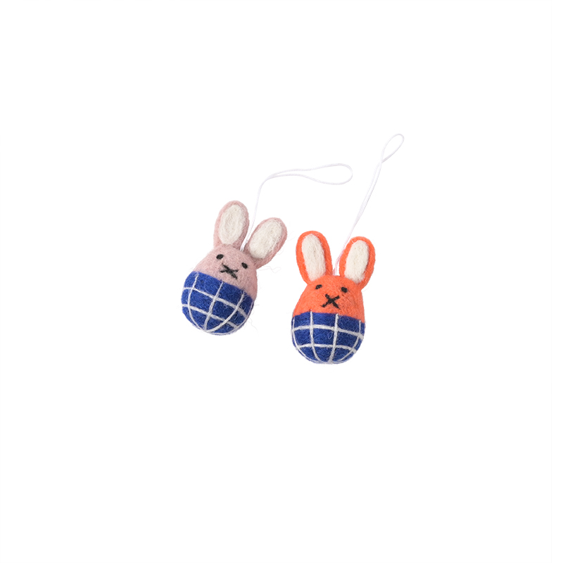 LITTLE HANGINGS, 2-pack, bunny, rose-coral