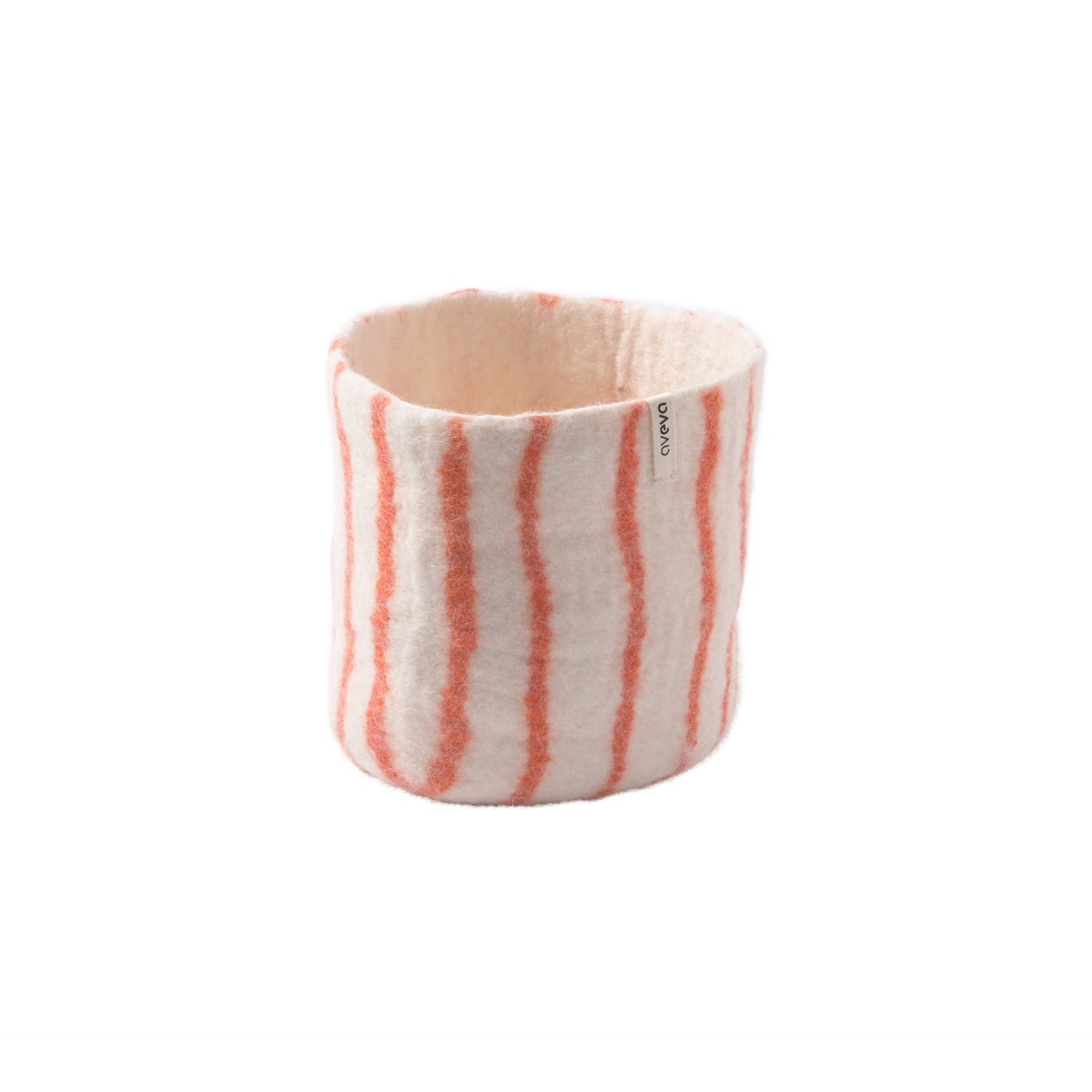 FLOWER POT 25, L, THIN-STRIPES, coral