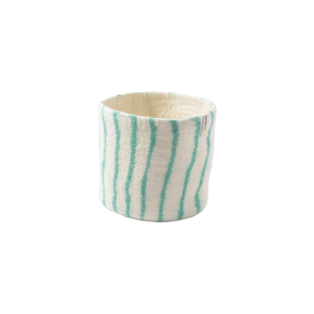FLOWER POT 25, L, THIN-STRIPES, green