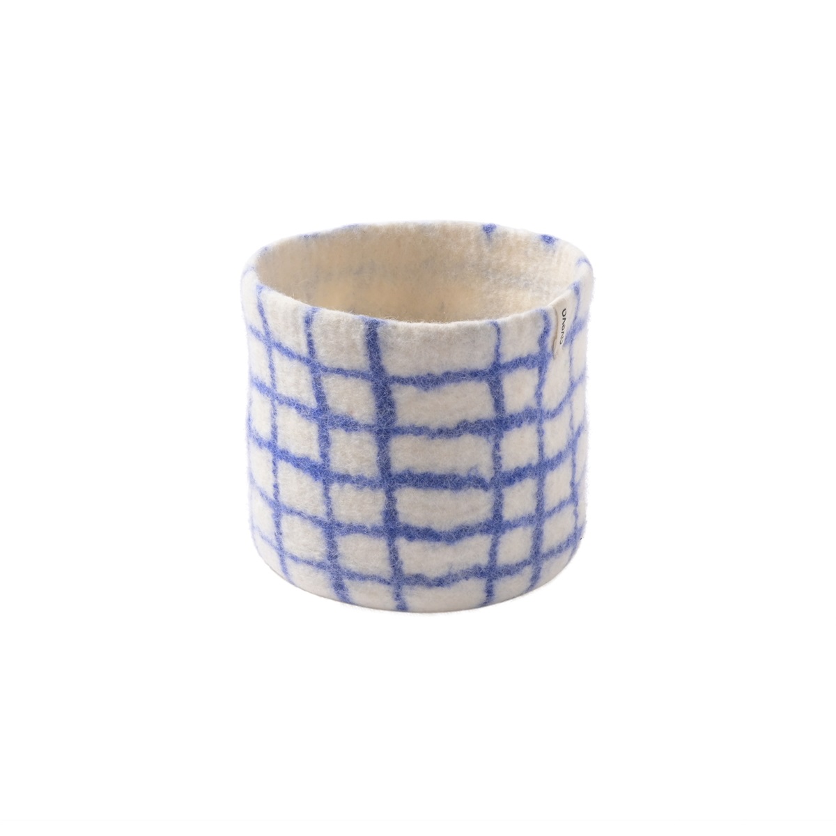 FLOWER POT 25, L, THIN-CHECKED, blue
