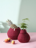 FLOWER POT 16, L, burgundy