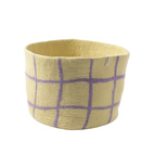 WOOL BASKET 25, THICK-CHECKED, lilac